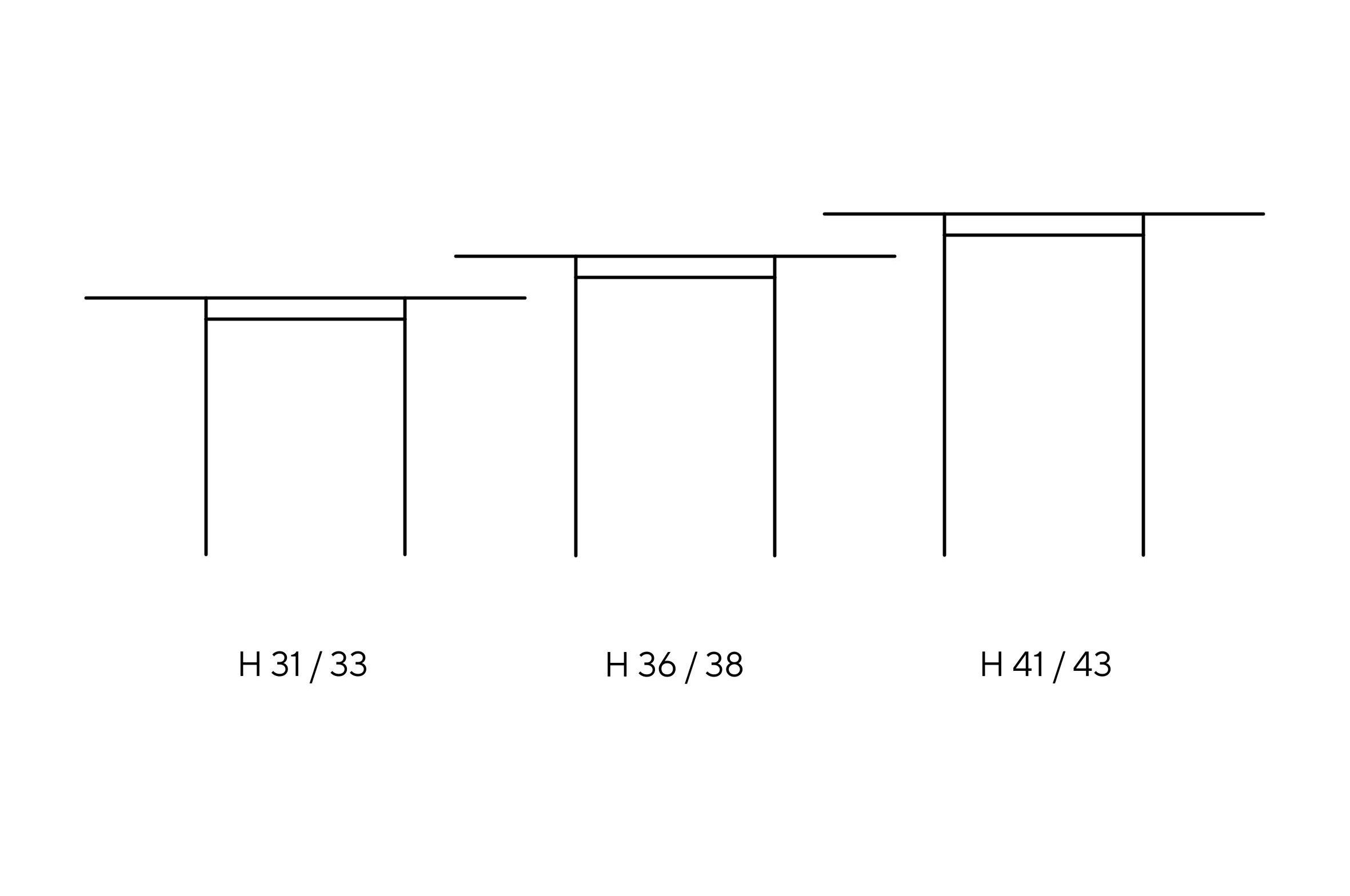 Hoehen der Couchtische ALDO